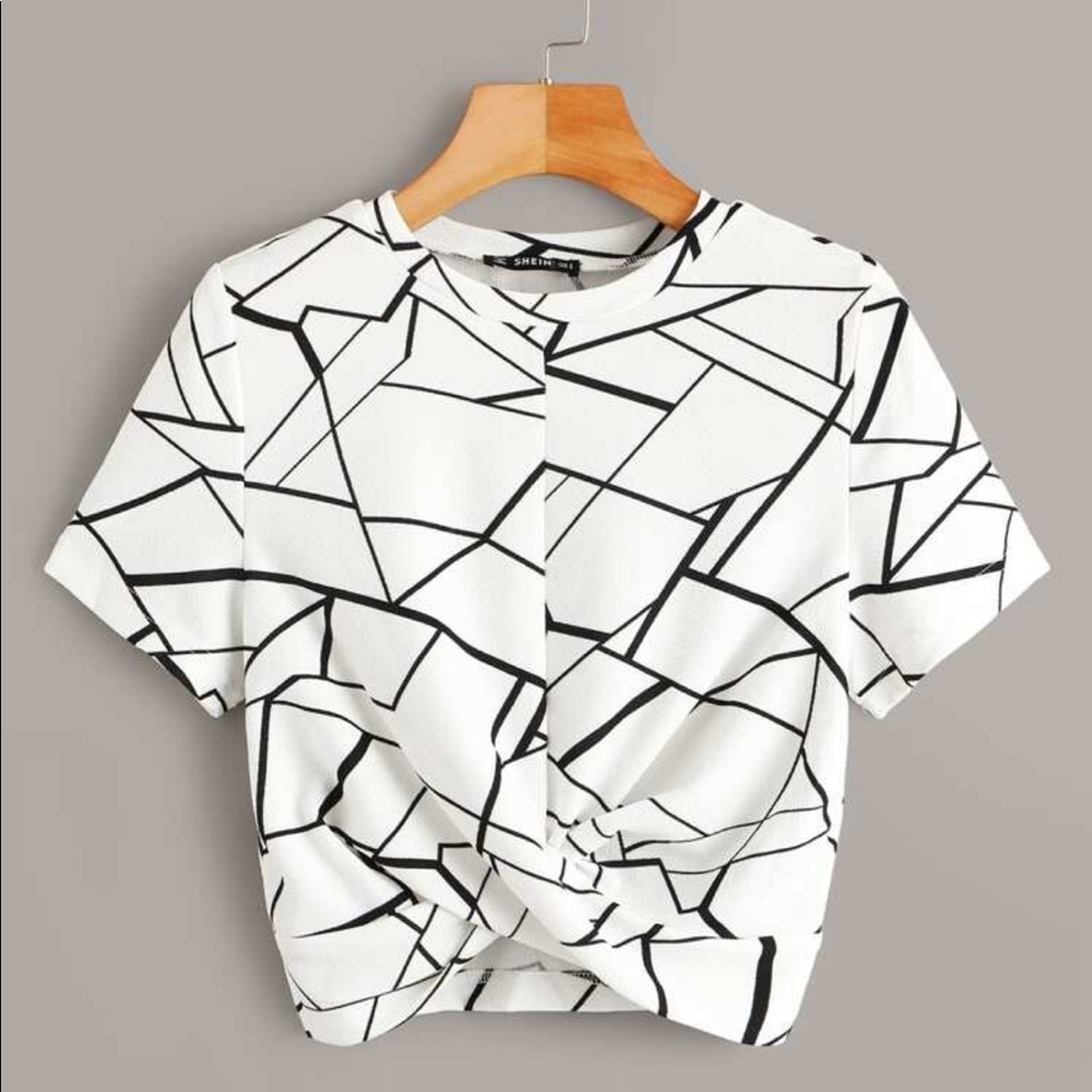 Black and White Crop Top